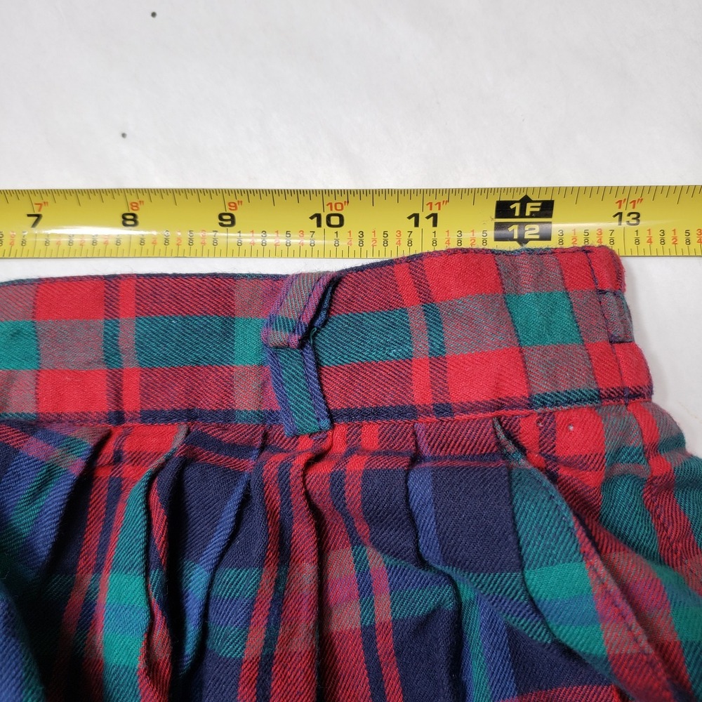 Vintage Talbots Size 4 Tartan Plaid Maxi Skirt Elastic Waist Button Front Flanne - Picture 4 of 9